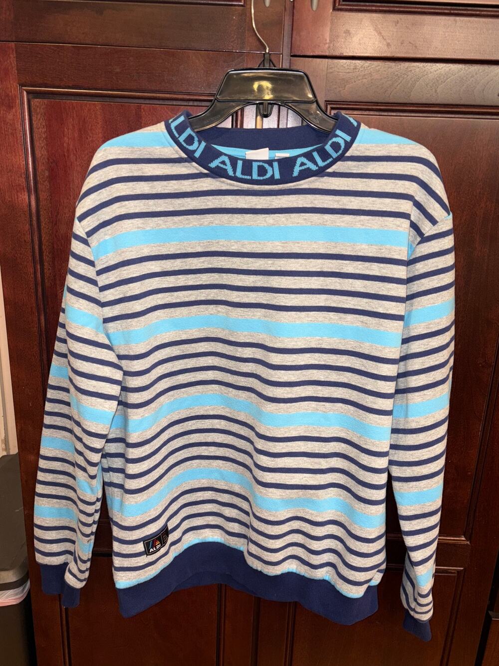 Aldi Heavyweight Striped Sweatshirt Size L